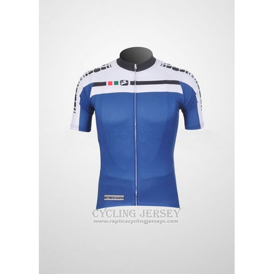 2011 Cycling Jersey Giordana White and Blue Short Sleeve and Bib Short