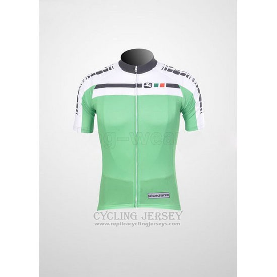 2011 Cycling Jersey Giordana White and Green Short Sleeve and Bib Short