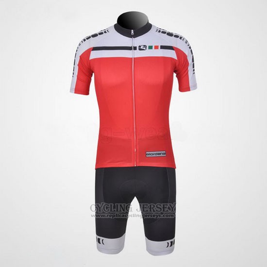 2011 Cycling Jersey Giordana White and Red Short Sleeve and Bib Short
