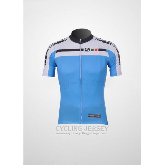 2011 Cycling Jersey Giordana White and Sky Blue Short Sleeve and Bib Short