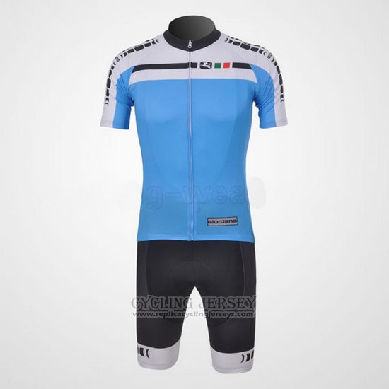 2011 Cycling Jersey Giordana White and Sky Blue Short Sleeve and Bib Short