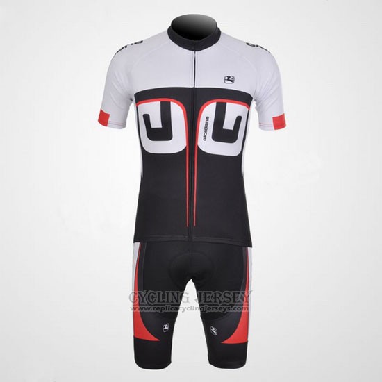 2012 Cycling Jersey Giordana White and Black Short Sleeve and Bib Short