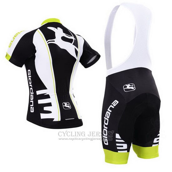 2015 Cycling Jersey Giordana Black and White Short Sleeve and Bib Short