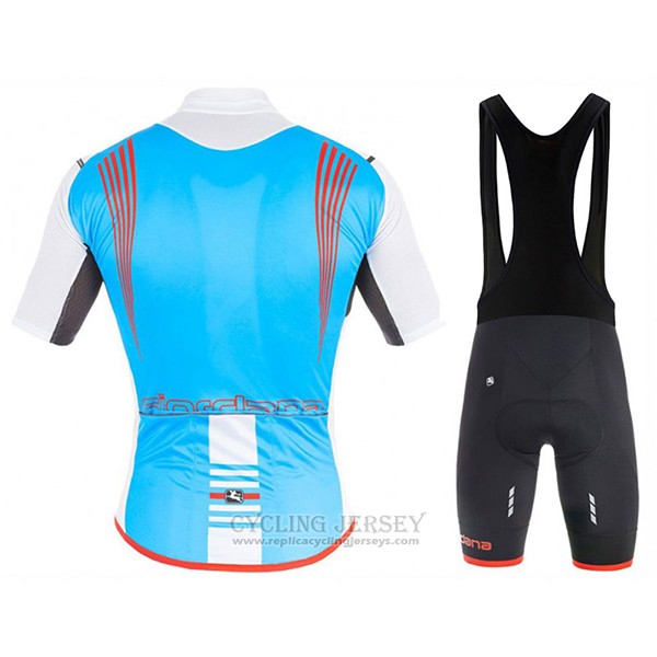 2017 Cycling Jersey Giordana Sahara White and Sky Blue Short Sleeve and Bib Short