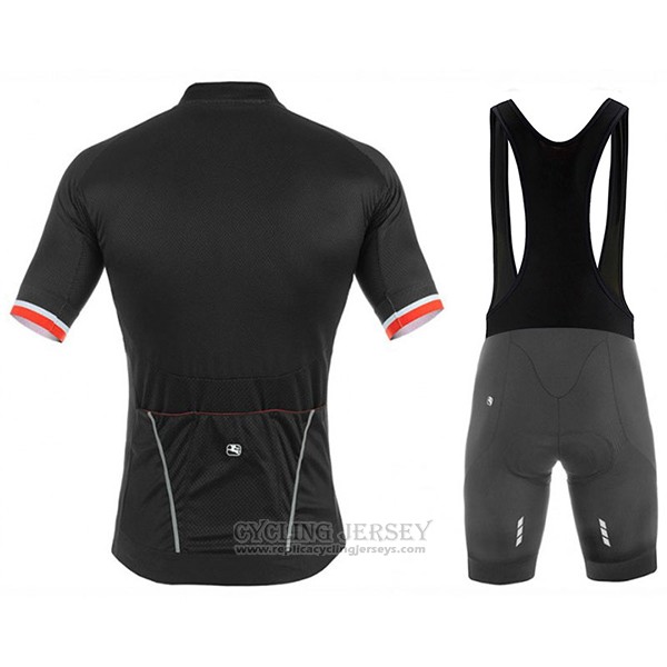 2017 Cycling Jersey Giordana Silver Line Black Short Sleeve and Bib Short