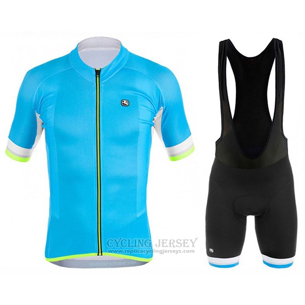 2017 Cycling Jersey Giordana Silver Line Sky Blue Short Sleeve and Bib Short