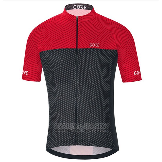 2018 Cycling Jersey Gore C3 Optiline Red and Black Short Sleeve and Bib Short