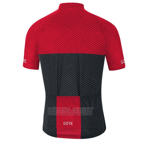 2018 Cycling Jersey Gore C3 Optiline Red and Black Short Sleeve and Bib Short