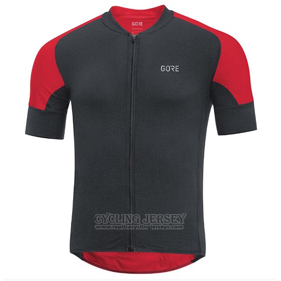 2018 Cycling Jersey Gore C7 CC Black and Red Short Sleeve and Bib Short