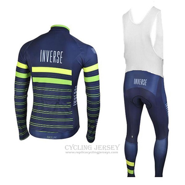 2017 Cycling Jersey Inverse Blue Long Sleeve and Bib Tight