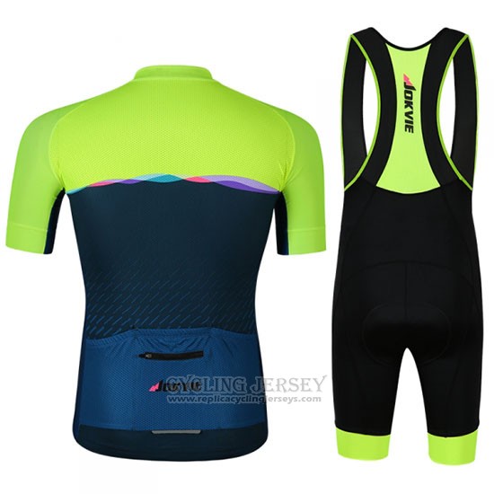 2019 Cycling Jersey Jokvie Green Dark Blue Short Sleeve and Bib Short