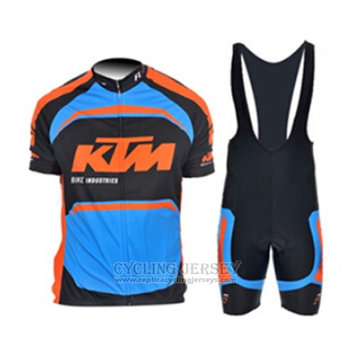 2015 Cycling Jersey Ktm Bluee and Orange Short Sleeve and Bib Short