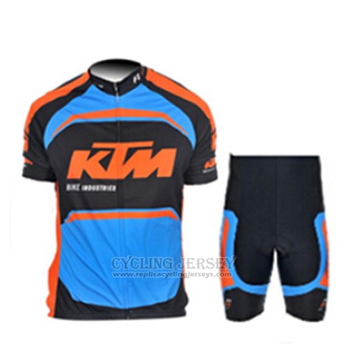 2015 Cycling Jersey Ktm Bluee and Orange Short Sleeve and Bib Short