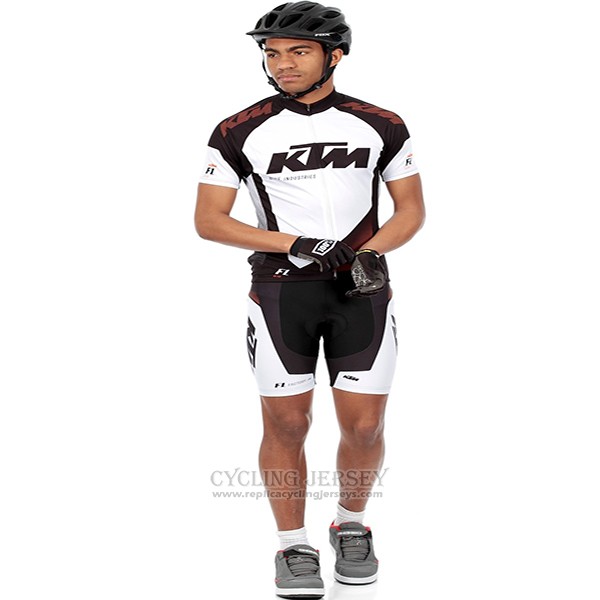 2016 Cycling Jersey Ktm White and Black Short Sleeve and Bib Short