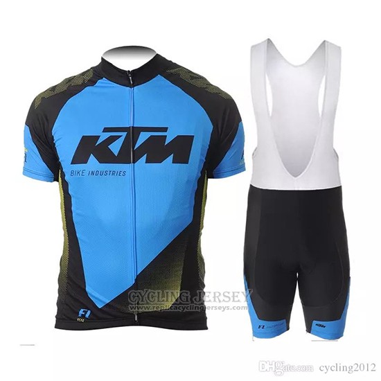 2018 Cycling Jersey Ktm Bluee Black Short Sleeve and Bib Short