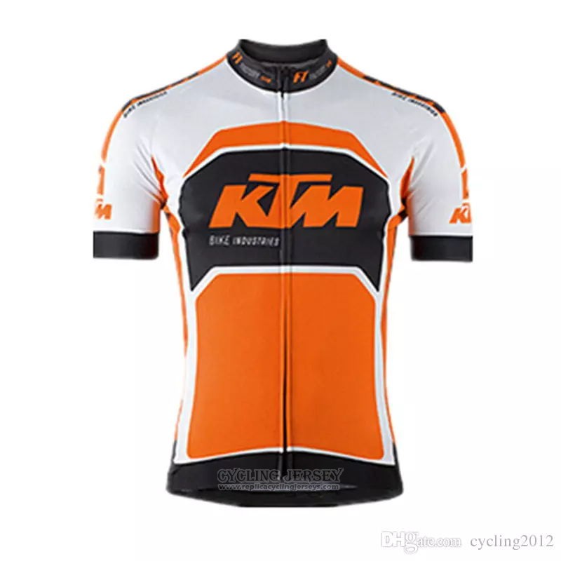 2018 Cycling Jersey Ktm White Orange Short Sleeve and Bib Short