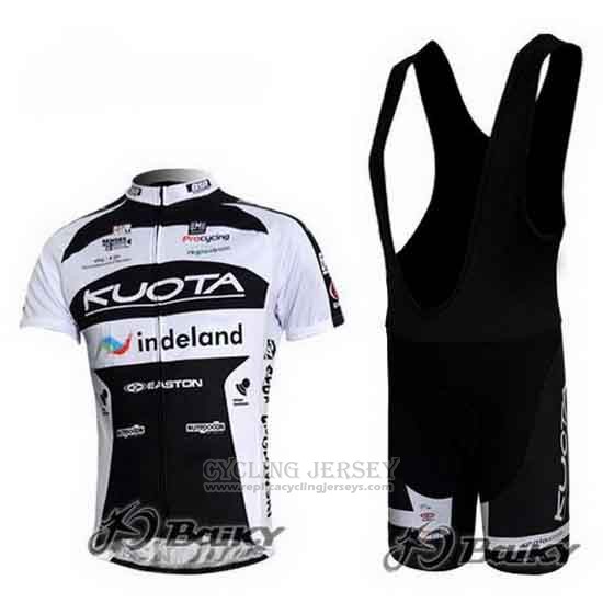 2010 Cycling Jersey Kuota Black and White Short Sleeve and Bib Short