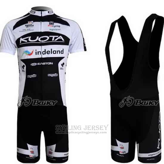 2010 Cycling Jersey Kuota Black and White Short Sleeve and Bib Short