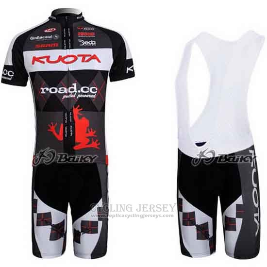 2011 Cycling Jersey Kuota Black and White Short Sleeve and Bib Short