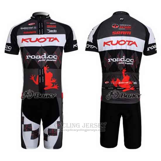 2011 Cycling Jersey Kuota Black and White Short Sleeve and Bib Short