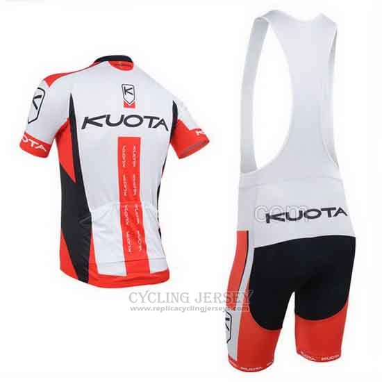 2013 Cycling Jersey Kuota Red and White Short Sleeve and Bib Short