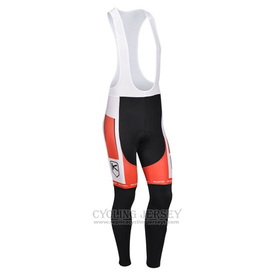 2013 Cycling Jersey Kuota White and Red Long Sleeve and Bib Tight