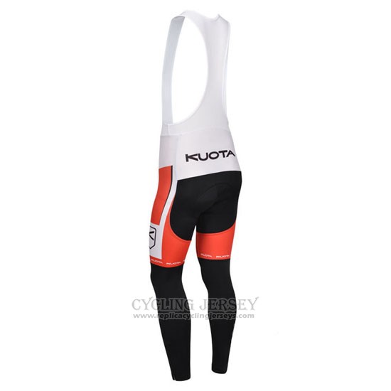 2013 Cycling Jersey Kuota White and Red Long Sleeve and Bib Tight