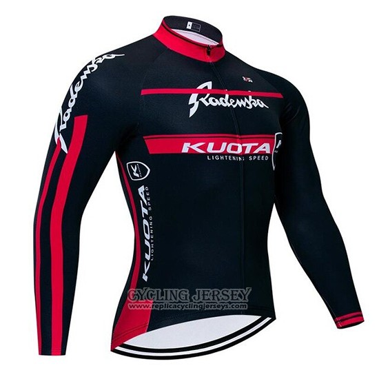 2020 Cycling Jersey Kuota Black Red Long Sleeve And Bib Tight