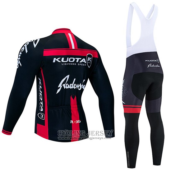 2020 Cycling Jersey Kuota Black Red Long Sleeve And Bib Tight