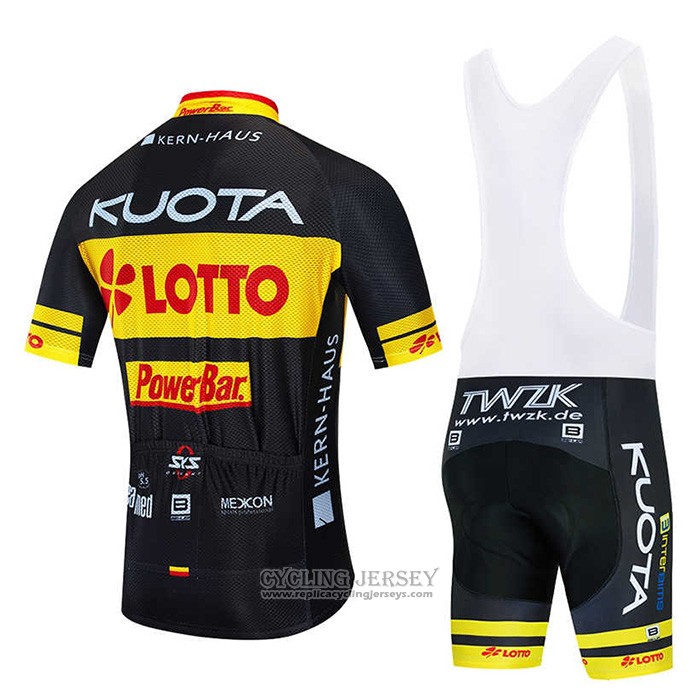2020 Cycling Jersey Kuota Black Yellow Short Sleeve And Bib Short