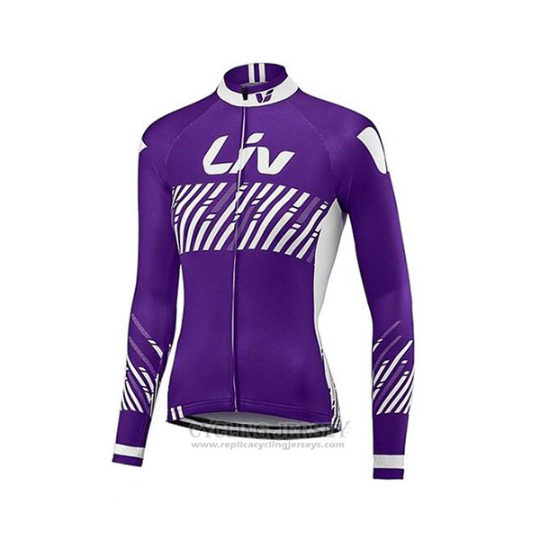 2017 Cycling Jersey Liv Purple Long Sleeve and Bib Tight