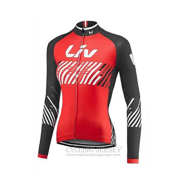 2017 Cycling Jersey Liv Red Long Sleeve and Bib Tight