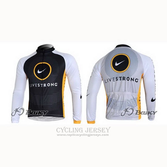 2010 Cycling Jersey Livestrong Black Long Sleeve and Bib Tight