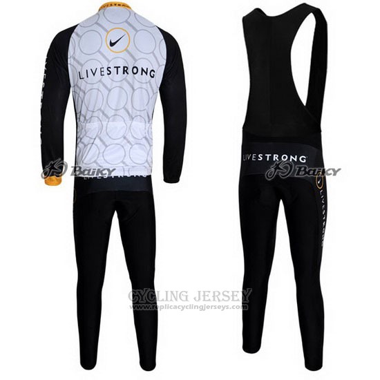 2011 Cycling Jersey Livestrong Black and Yellow Long Sleeve and Bib Tight