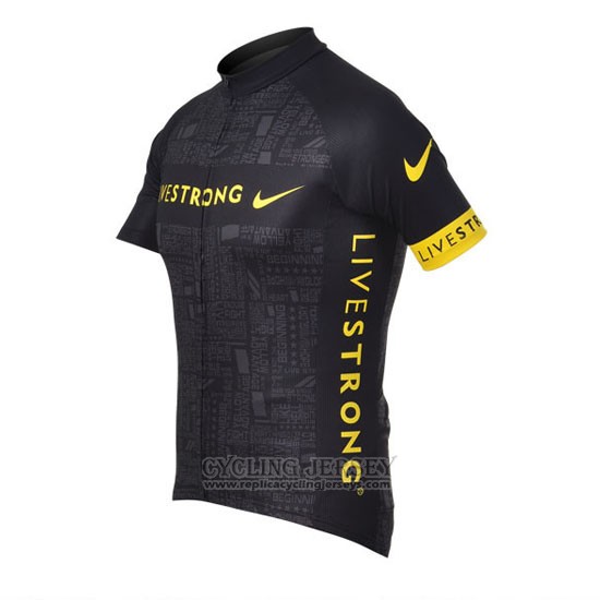 2012 Cycling Jersey Livestrong Black Short Sleeve and Bib Short