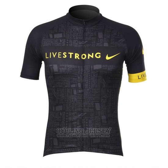 2012 Cycling Jersey Livestrong Black Short Sleeve and Bib Short