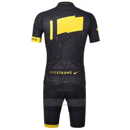 2012 Cycling Jersey Livestrong Black Short Sleeve and Bib Short