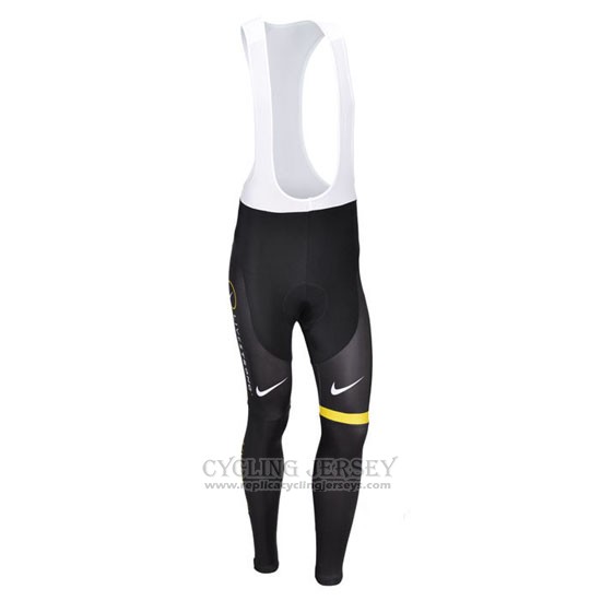 2013 Cycling Jersey Livestrong Black and Yellow Long Sleeve and Bib Tight