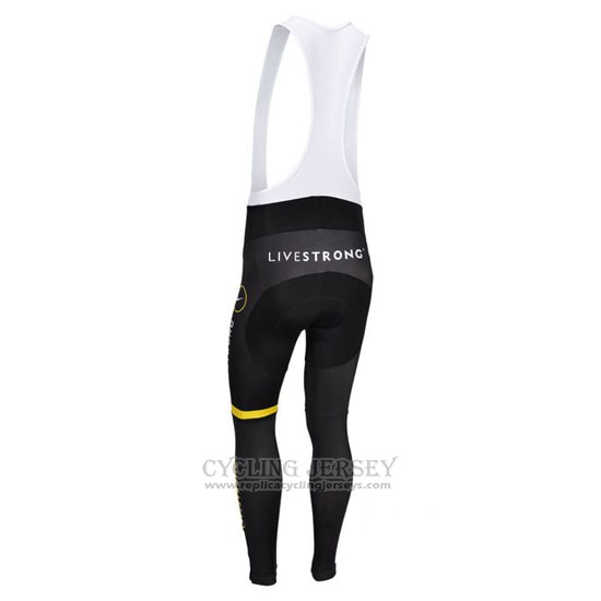 2013 Cycling Jersey Livestrong Black and Yellow Long Sleeve and Bib Tight