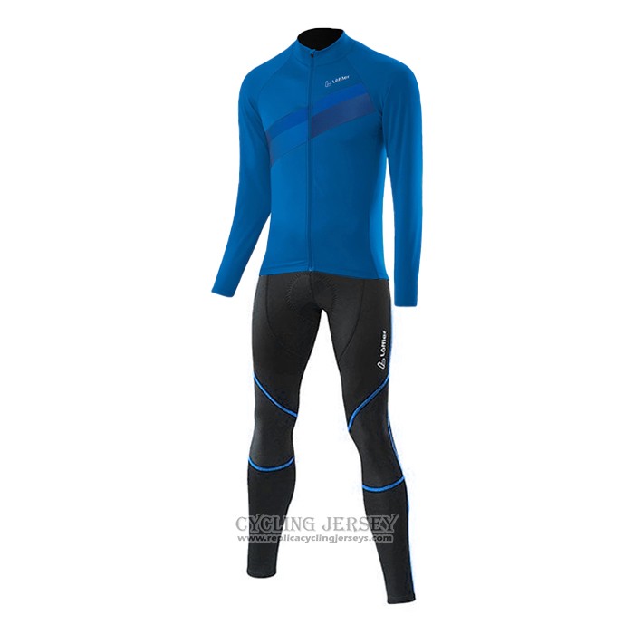 2021 Cycling Jersey Loffler Blue Long Sleeve And Bib Tight QXF21-0047