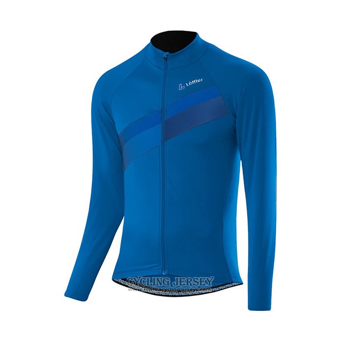 2021 Cycling Jersey Loffler Blue Long Sleeve And Bib Tight QXF21-0047