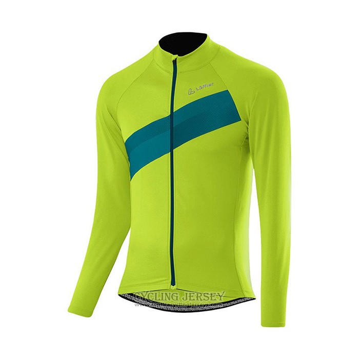 2021 Cycling Jersey Loffler Green Long Sleeve And Bib Tight QXF21-0046