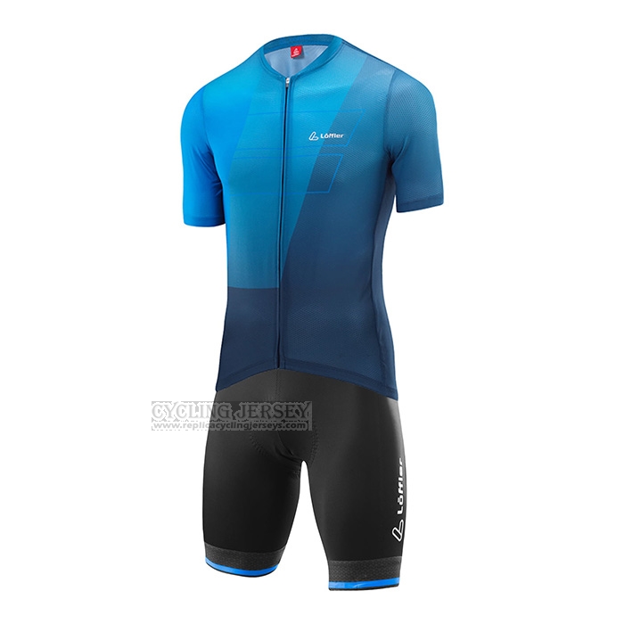 2022 Cycling Jersey Loffler Blue Short Sleeve and Bib Short