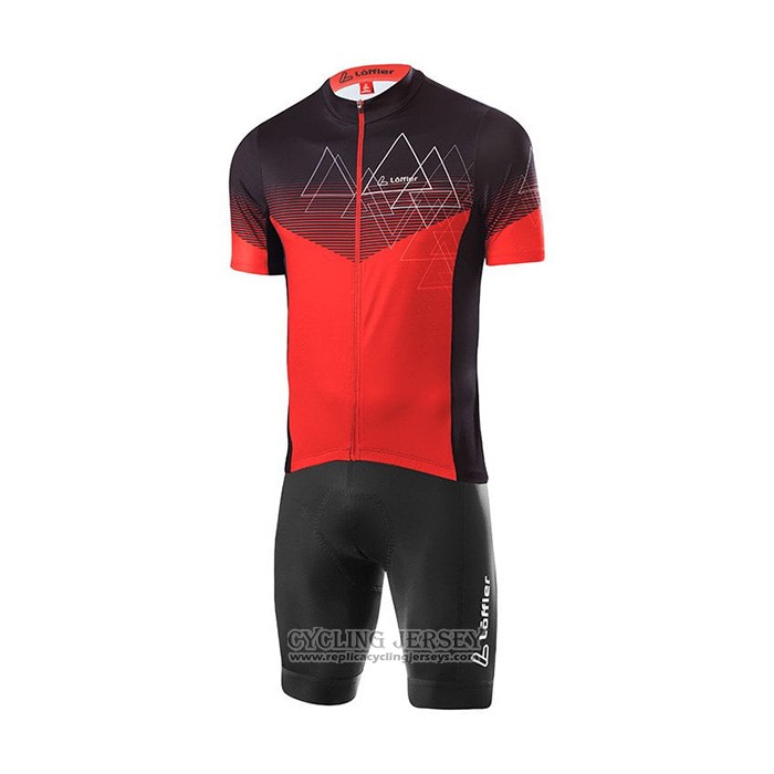 2022 Cycling Jersey Loffler Red Short Sleeve And Bib Short