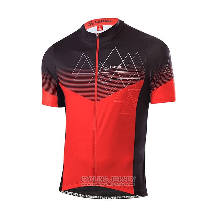 2022 Cycling Jersey Loffler Red Short Sleeve And Bib Short