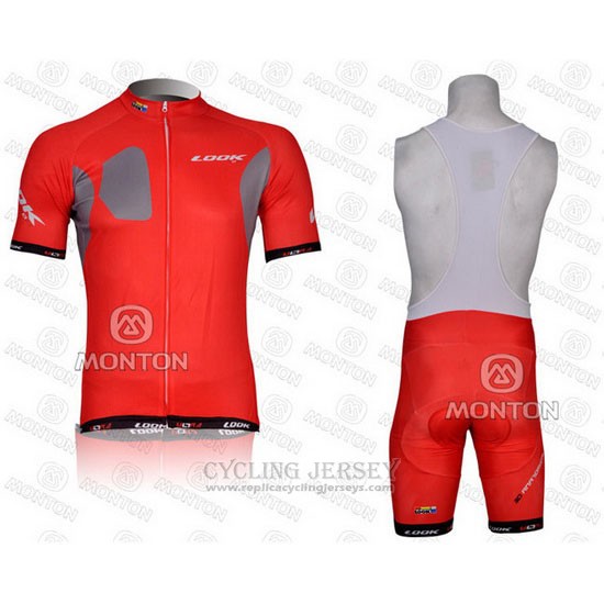 2011 Cycling Jersey Look Red Short Sleeve and Bib Short