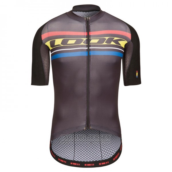 2017 Cycling Jersey Look Aero Carrera Black and Yellow Short Sleeve and Bib Short