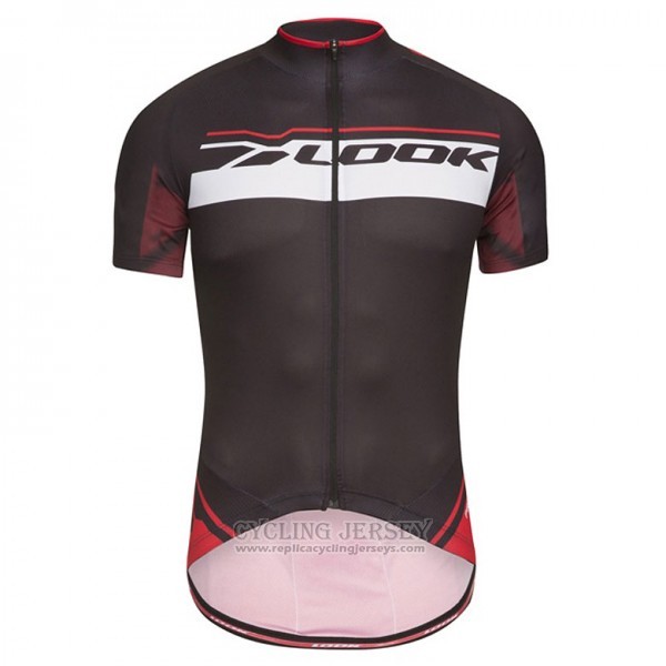 2017 Cycling Jersey Look Pro Equipo Black and Red Short Sleeve and Bib Short