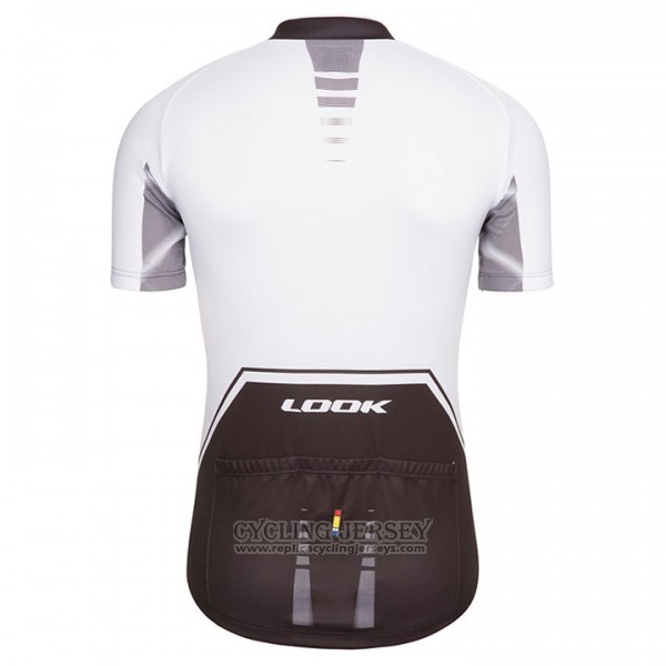 2017 Cycling Jersey Look Pro Equipo Black and White Short Sleeve and Bib Short