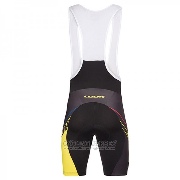 2017 Cycling Jersey Look Pro Equipo Black and Yellow Short Sleeve and Bib Short